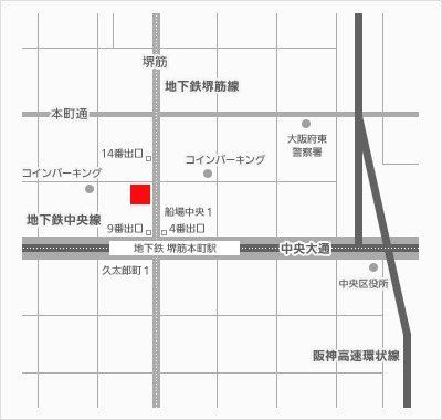 大阪ショールームの地図